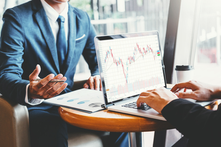 Business Team Investment Entrepreneur Trading discussing and analysis graph stock market trading,stock chart conceptの写真素材