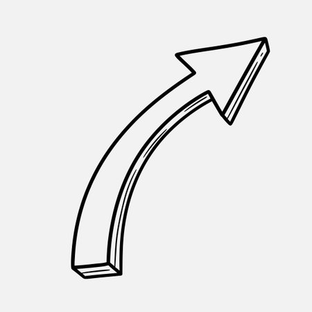 Arrow line icon. Vector illustration of a hand drawn arrow.のイラスト素材