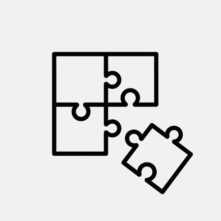 Puzzle vector icon. Simple flat illustration of puzzle vector icon for webのイラスト素材