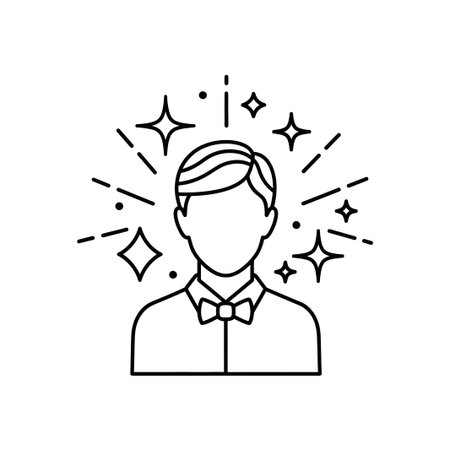 Groom line icon, concept sign, outline vector illustration, linear symbol.のイラスト素材