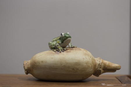 Porcelain frog decorationの写真素材