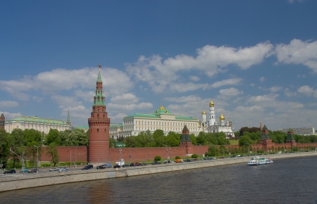 Moscow Kremlin, view from Bolshoy Kamenny Bridgeの写真素材