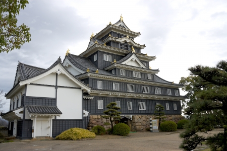 Main keep of Okayama castle in Okayama prefecture, Japan  National Historic Site のeditorial素材