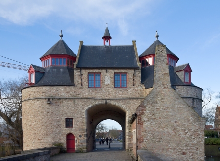 Donkey s Gate  Ezelpoort, circa XVII c    Historic part of Bruges  のeditorial素材