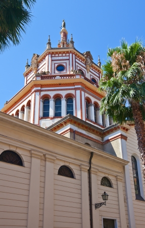 Church of Saints Gervasius and Protasius  erected in XVII c , current view since 1856  in Rapallo town  Province of Genoa, Liguria, Italyの写真素材