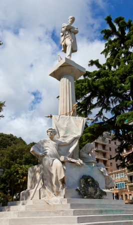 Monument  1882  to Giuseppe Mazzini  nicknamed The Beating Heart of Italy , an Italian politician, journalist and activist for the unification of Italy  Genoa, Italyのeditorial素材