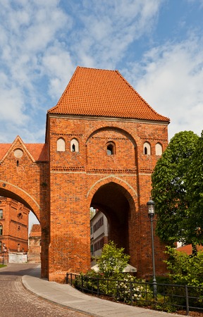 Sanitary tower called Gdanisko  circa XIV c   in Torun  former Thorn , Poland  .   The only survived tower of Teutonic Knights Castleのeditorial素材