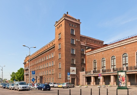 Riga, Latvia - May 25, 2014  Main building  1958  of Riga Technical University, the oldest technical university in the Baltics  established 1862   Architect Osvalds Tilmanisのeditorial素材