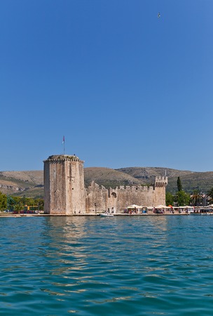 TROGIR, CROATIA - JULY 19, 2014  Medieval Venice castle of Kamerlengo  Gradina Kamerlengo, circa 1437  in Trogir, Croatia  World Heritage site of UNESCO のeditorial素材