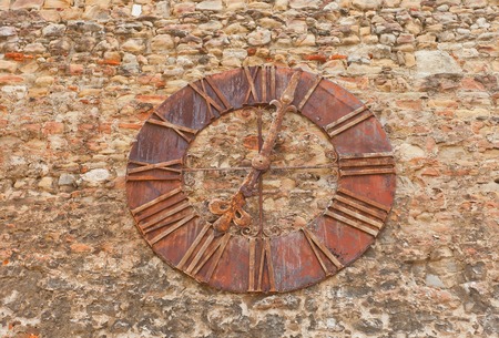 Old clock removed from Zagreb Cathedral after 1880 earthquake  Now located at Cathedral defensive wall  のeditorial素材