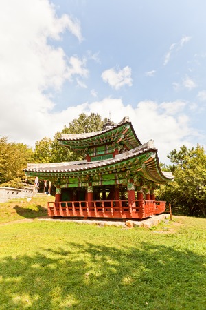 West command post Seojangdae of Dongnae castle in Busan, Republic of Korea. Castle was founded in 1021, now some structures are reconstructedのeditorial素材