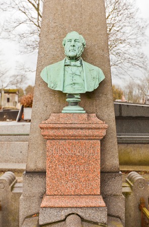 PARIS, FRANCE - FEBRUARY 21, 2015: Tomb of Jean-Baptiste Joseph Dieudonne Boussingault on Pere Lachaise Cemetery in Paris. Boussingault (1801-1887) was famous French chemistのeditorial素材