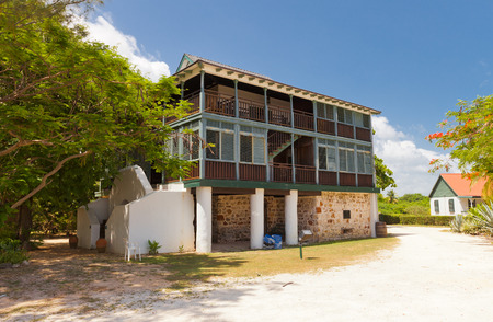 GRAND CAYMAN - JUNE 28, 2015: Pedro St. James Castle, reconstruction of original 1780 house of plantation owner William Eden. The oldest existing building in the Cayman Islands British Overseas Territoryのeditorial素材