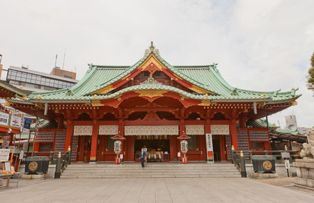 TOKYO, JAPAN - MAY 25, 2015: Kanda Myojin Shinto Shrine in Tokyo, Japan. Founded in 730, destroyed during Grate Kanto earthquake of 1923, rebuilt in 1934のeditorial素材
