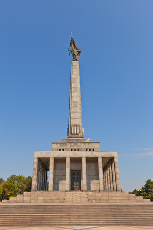 BRATISLAVA, SLOVAKIA - AUGUST 22, 2015: Slavin war memorial (circa 1960) for Soviet soldiers who fell while liberating Bratislava during WWII. National Cultural Monument of Slovakia. Designer Jan Svetikのeditorial素材