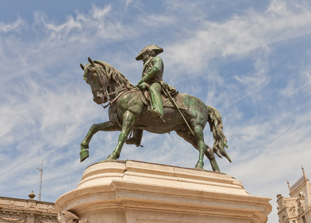 PORTO, PORTUGAL - MAY 26, 2016: Monument (circa 1866) to King Dom Pedro IV (the Liberator) at Liberdade Square in the historic center of Porto (UNESCO site). Work of sculptor Celestin-Anatole Calmelのeditorial素材