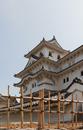 HIMEJI, JAPAN - JULY 21, 2016: Northwest small keep (Inui kotenshu) of Himeji castle (circa 1609) after repairing works ended 2015.  National Treasure of Japan and UNESCO World Heritage Siteのeditorial素材