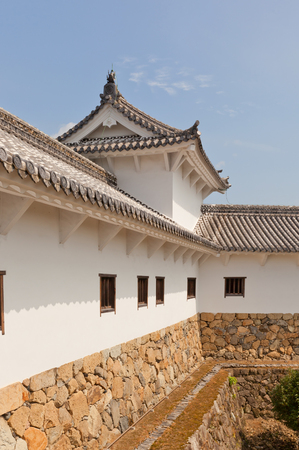 HIMEJI, JAPAN - JULY 21, 2016: Hyakkenroka (Connecting Corridor) in West Bailey of Himeji castle (White Egret Castle, 1609). Himeji-jo is National Treasure of Japan and UNESCO World Heritage Siteのeditorial素材