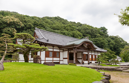 TATSUNO, JAPAN - JULY 21, 2016: Reconstructed Honmaru Goten (Palace of the main bailey) of Tatsuno castle in Hyogo prefecture, Japan. Castle was erected in 1577 as a subordinate fort to Himeji castleのeditorial素材