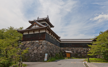 YAMATO KORIYAMA, JAPAN - JULY 23, 2016: Otemukaiyagura Turret of Yamato Koriyama castle, Nara Prefecture, Japan. Castle was erected in 1580, abandoned in 1873 and partly reconstructed in 1980sのeditorial素材