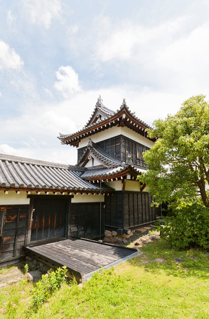 YAMATO KORIYAMA, JAPAN - JULY 23, 2016: Otehigashisumiyagura Turret of Yamato Koriyama castle, Nara Prefecture, Japan. Castle was erected in 1580, abandoned in 1873 and partly reconstructed in 1980sのeditorial素材