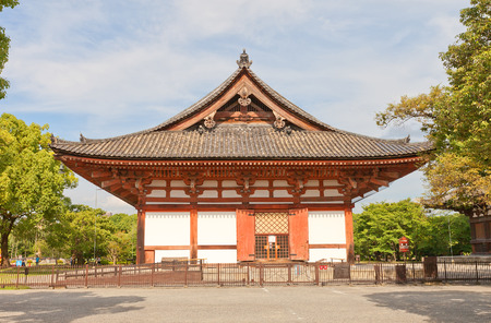 KYOTO, JAPAN - JULY 23, 2016: Side view of the Kodo (Lecture) Hall (circa 1491) of Toji Temple in Kyoto. Important Cultural Property and UNESCO siteのeditorial素材