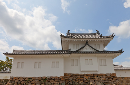 MAIZURU, JAPAN - JULY 29, 2016: Reconstructed in 1940 Corner Turret of Tanabe castle. Castle was erected in 1579 by Hosokawa Fujitaka, abandoned in 19th c., partly reconstructed in 1940 and 1997のeditorial素材