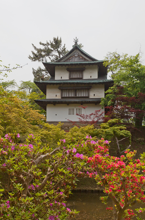 HIROSAKI, JAPAN - MAY 23, 2017: Ushitora Turret of Hirosaki Castle. Important Cultural Property of Japanのeditorial素材