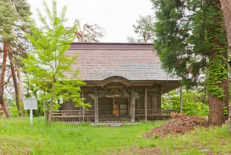 YOKOTE, JAPAN - MAY 26, 2017: Akita Shinto Shrine (1879) in Yokote, Japan. Located on the former main bailey (honmaru) of Yokote Castleのeditorial素材