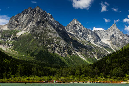 Mountains against the sky