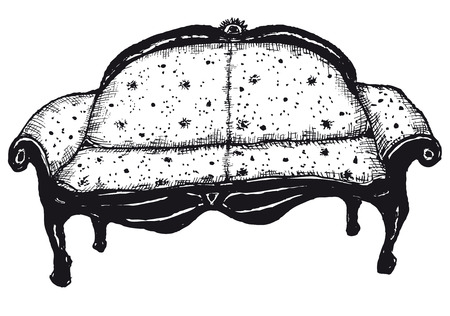 Illustration of hand drawn isolated bench seatのイラスト素材