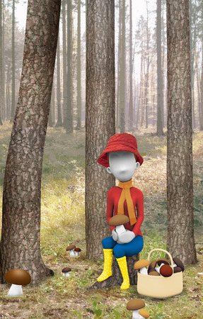 GirlAndForestの写真素材