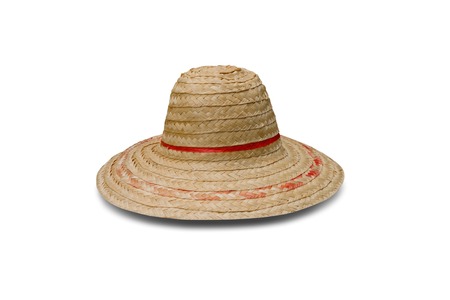 It is bamboo farmer hat isolated on white background.の写真素材