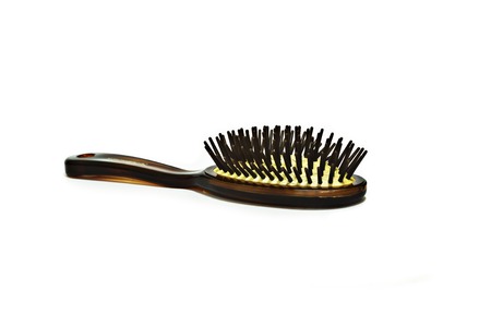 It is Used comb with hair isolated on white background for pattern.の写真素材