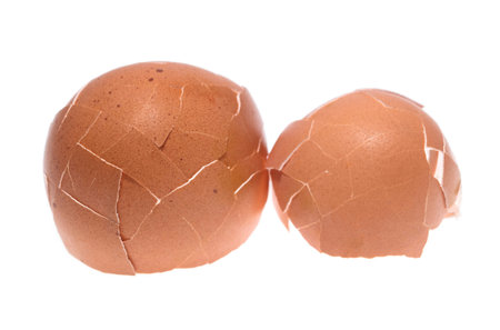 It is Broken Egg Shells isolated on white.