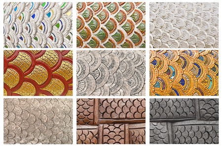 It is Collection of naga scale isolated on white.の写真素材