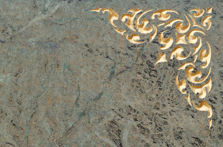 It is Marble texture with gold art for pattern.