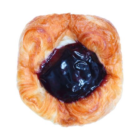 It is One blueberry bread isolated on white.の写真素材