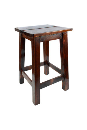 It is Wooden stool isolated on white.