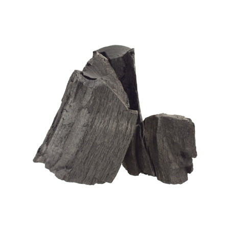 It is Pile of charcoal isolated on white.の写真素材