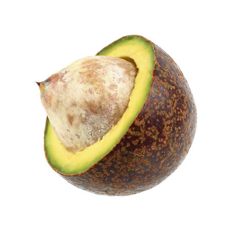 it is half cutting avocado isolated on white.