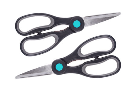 it is two scissors isolated on white.