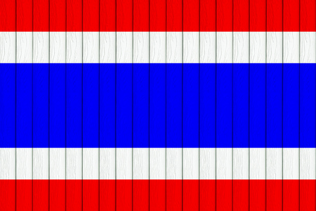 it is double exposure for thai flag on white wood background.の写真素材