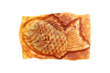 it is sweet fish croissant isolated on white.の写真素材