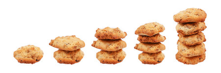 stack of cookies isolated on white.の写真素材