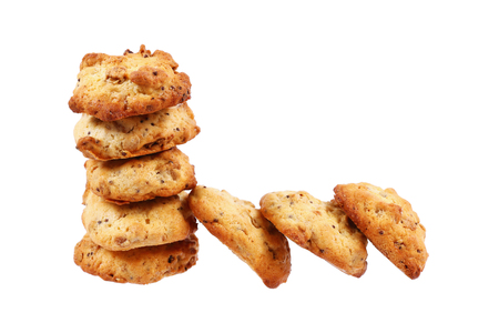 stack of cookies isolated on white.の写真素材