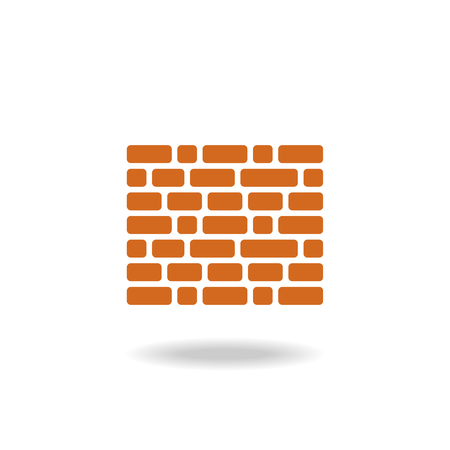 orange brick icon on white background for web and design.のイラスト素材