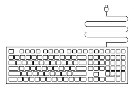 black empty usb keyboard icon for design.のイラスト素材