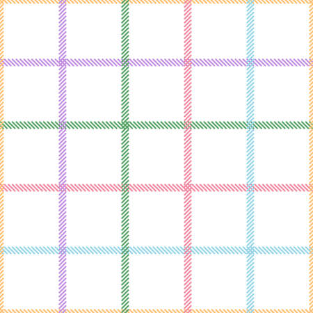pastel multicolored checked tattersall seamless design for pattern and background.のイラスト素材