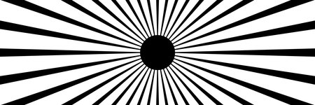 horizontal black sunburst on white design for pattern and background.のイラスト素材